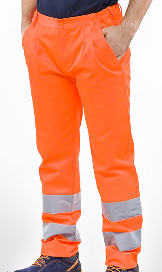 Portwest S480 Pantaloni Traffico ad Alta Visibilità Arancione L